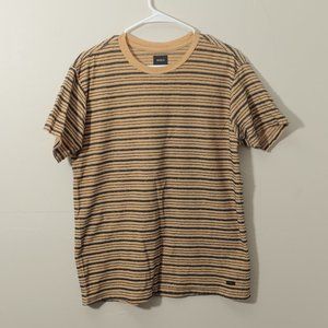 RVCA Amenity Stripe Knit T-Shirt Yellow/Navy (M)